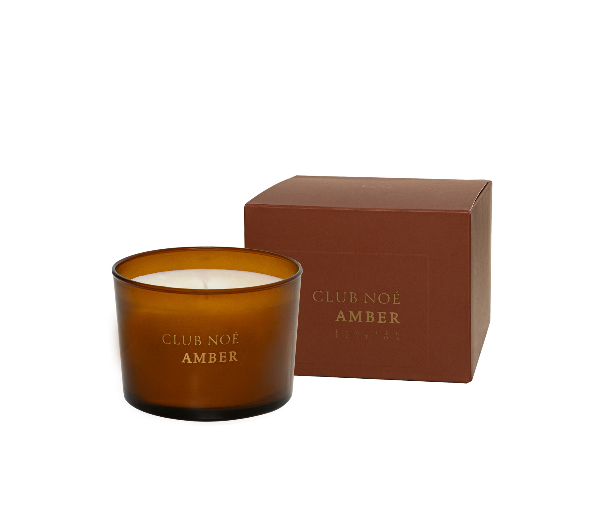Duftkerze Amber mit warmer Amber Duftnote in erdfarbenem Glas, von Club Noe