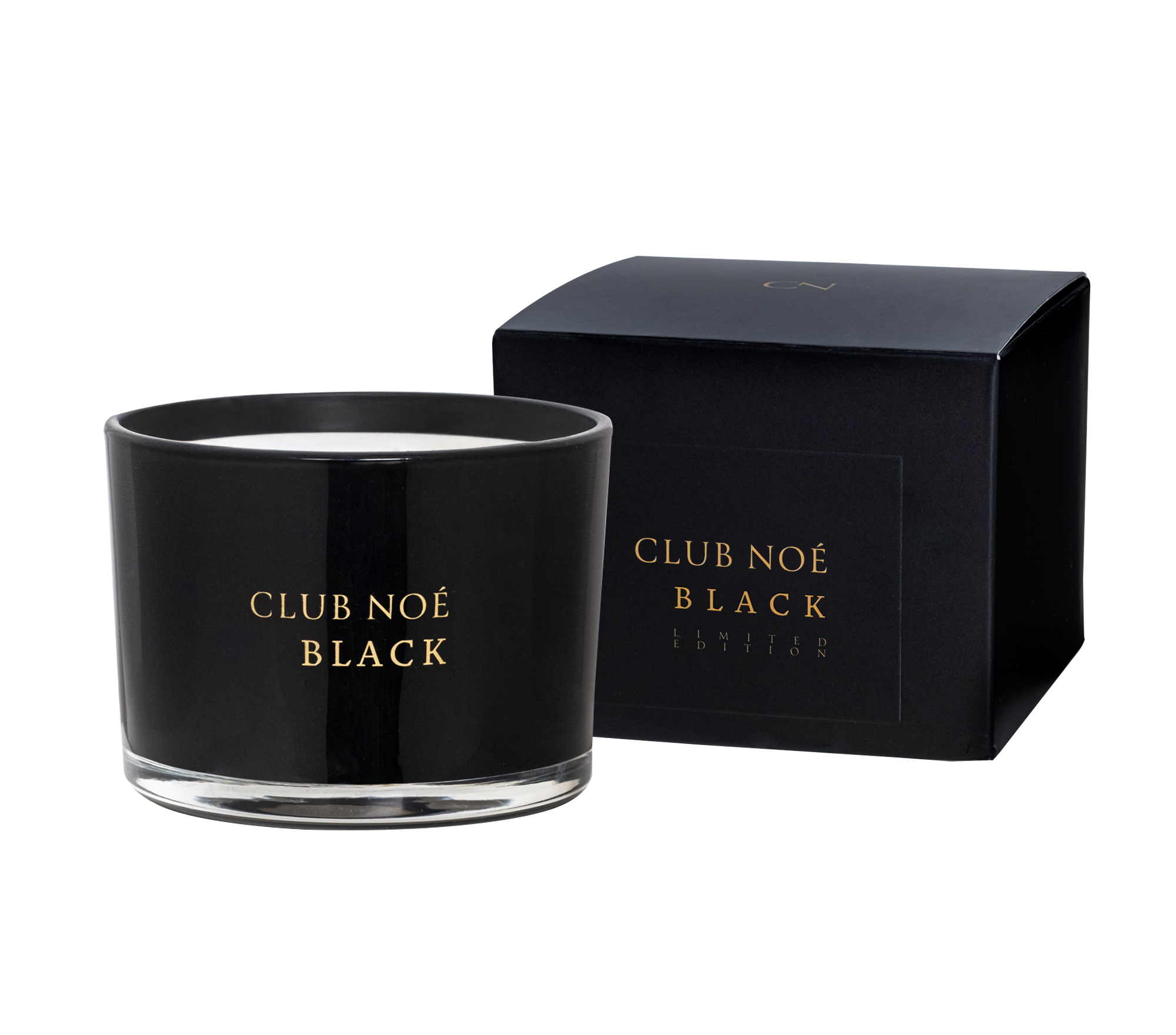 Black große Duftkerze in schwarzem Glas, von Club Noe