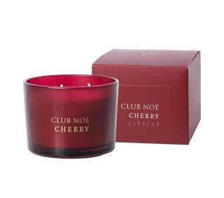 Cherry große Duftkerze mit dem frischen Duft von Kirschen in kirschrotem Glas, von Club Noe