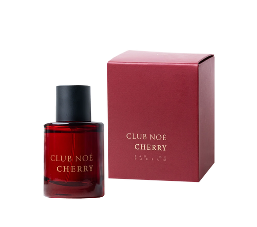 Cherry Eau de Perfum mit dem reichhaltigen Duft von Kirschen im kirschroten Glas, von Club Noe