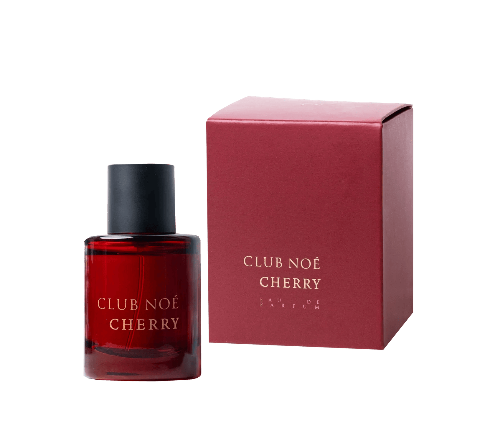 Cherry Eau de Perfum mit dem reichhaltigen Duft von Kirschen im kirschroten Glas, von Club Noe