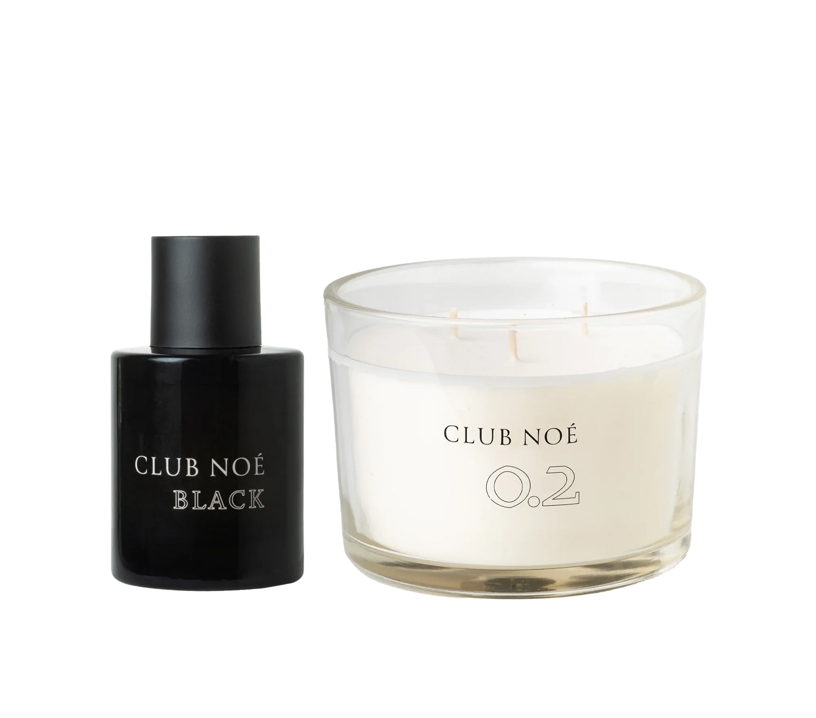 Clean Spirit Set bestehend aus der 0.2 Duftkerze und dem Black Parfum, von Club Noe