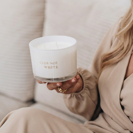White Große Duftkerze