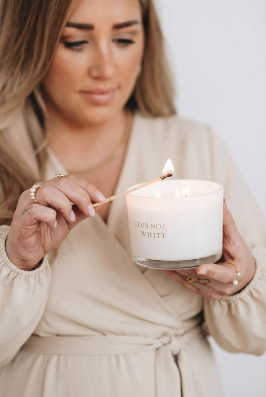 White Große Duftkerze