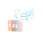 Powdered Soap Discovery Set mit vier unterschiedlichen Seifen-Düften, von AVA & MAY
