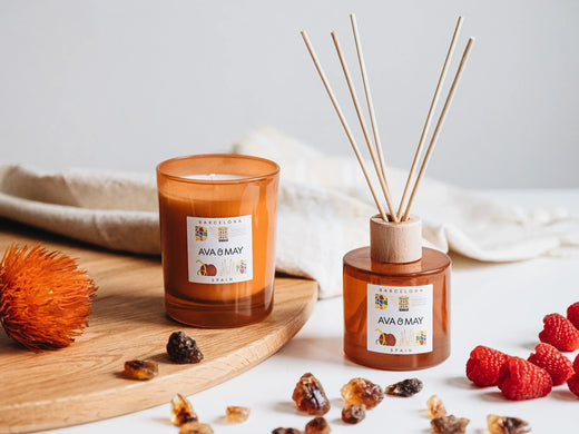 Barcelona Home Fragrance Set bestehend aus Duftkerze und Duftstäbchen, von AVA & MAY